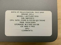 Dell latitude 5510 laptop (2x) - afbeelding 8 van  9
