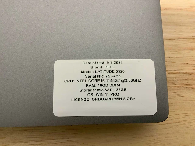 Dell latitude 5520 laptop - afbeelding 8 van  9