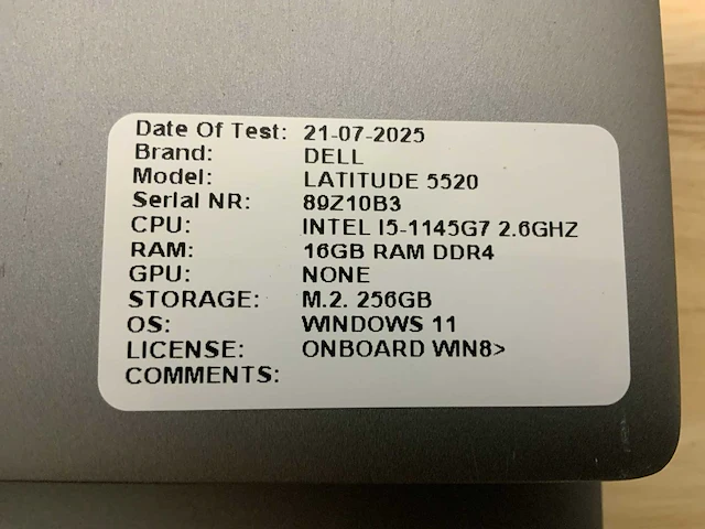 Dell latitude 5520 laptop - afbeelding 6 van  6