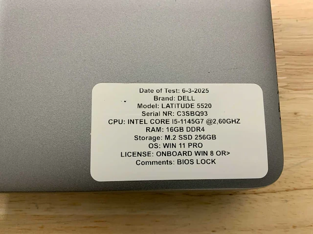 Dell latitude 5520 laptop - afbeelding 7 van  7