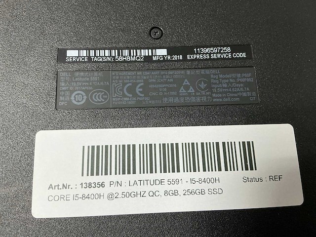 Dell latitude 5591 - i5-8400h laptop - afbeelding 3 van  3