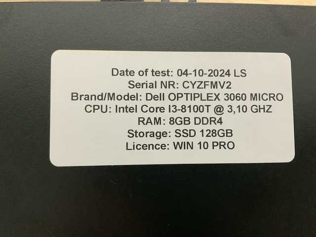 Dell optiplex 3060 micro desktop (10x) - afbeelding 11 van  14