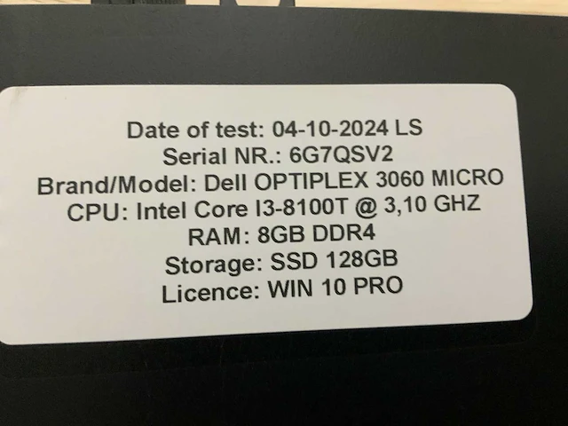 Dell optiplex 3060 micro desktop (10x) - afbeelding 13 van  14