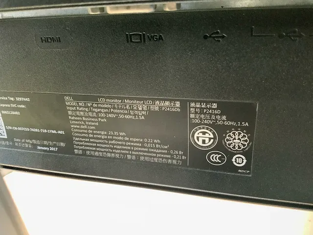 Dell p2416db monitor (2x) - afbeelding 5 van  5