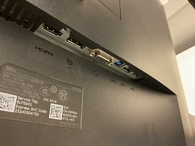 Dell p2719h monitor (2x) - afbeelding 4 van  5