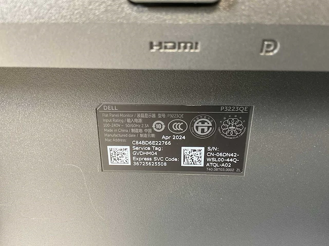 Dell (p3223qe) 32”, 3840x2160 (uhd) ips monitor - afbeelding 5 van  6
