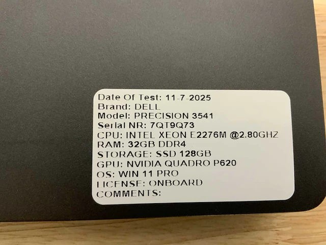 Dell precision 3541(xeon) laptop - afbeelding 7 van  7