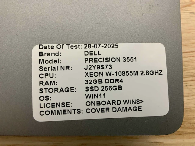 Dell precision 3551(xeon) laptop - afbeelding 7 van  9
