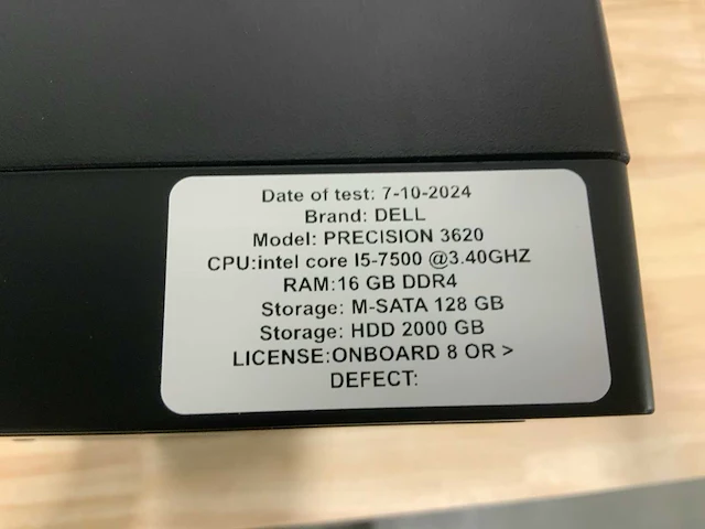 Dell precision 3620 desktop (6x) - afbeelding 5 van  5