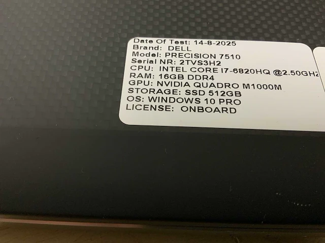 Dell precision 7510 (i7 gen6) laptop - afbeelding 2 van  8