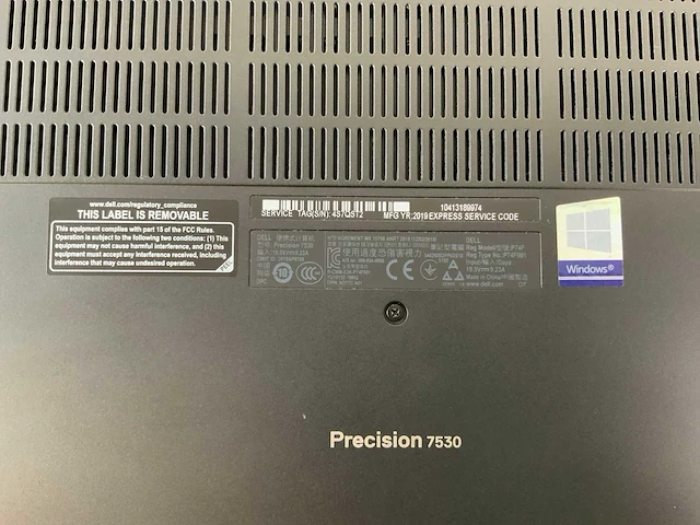 Dell precision 7530 15.5", core(tm) i7 8th gen, 64 gb ram, no hdd, nvidia quadro p2000 mobile 4 gb laptop - afbeelding 7 van  7