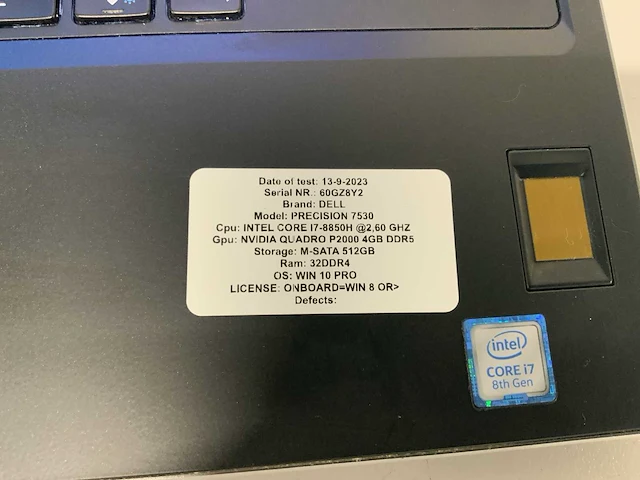 Dell precision 7530 (i7) laptop - afbeelding 4 van  9