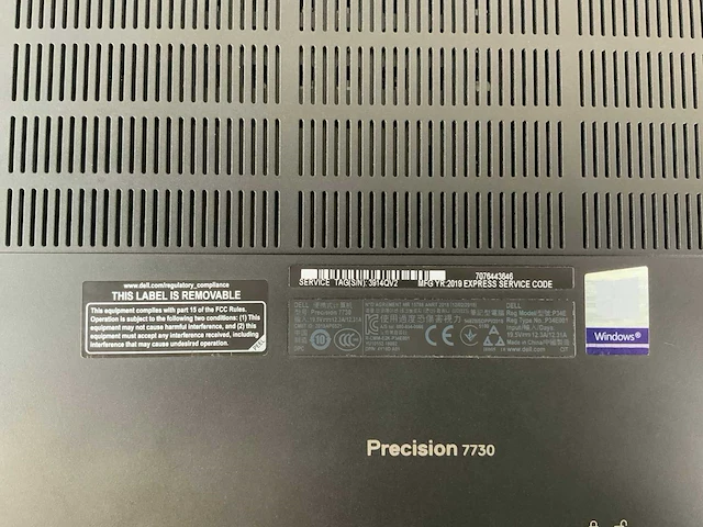 Dell precision 7730 18", core(tm) i7 8th gen, 64 gb ram, no hdd, nvidia quadro p5200 mobile 16 gb laptop - afbeelding 6 van  6
