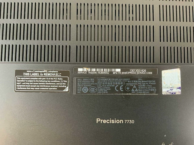 Dell precision 7730 18", core(tm) i7 8th gen, 64 gb ram, no hdd, nvidia quadro p5200 mobile 16 gb laptop - afbeelding 7 van  8