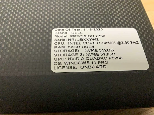 Dell precision 7730 (i7 gen8) laptop - afbeelding 4 van  11