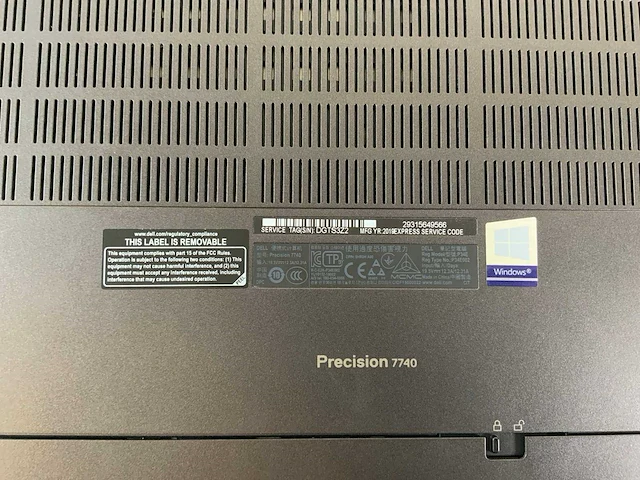 Dell precision 7740 18", core(tm) i7 9th gen, 64 gb ram, no hdd, nvidia quadro rtx 5000 mobile 16 gb laptop - afbeelding 7 van  7