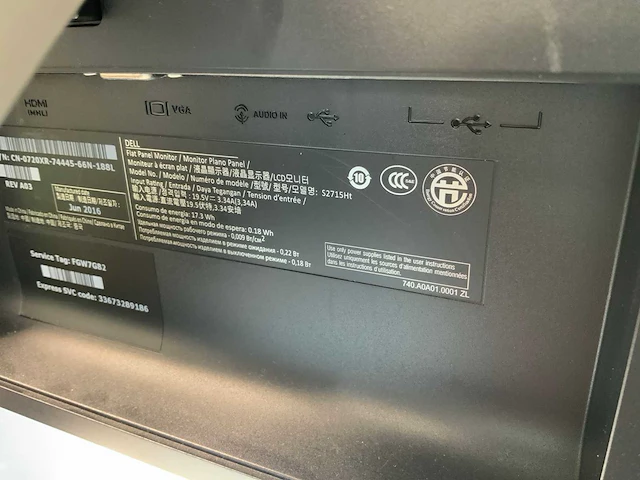 Dell (s2715ht) 27”, 1920x1080 (fhd) ips monitor - afbeelding 6 van  7