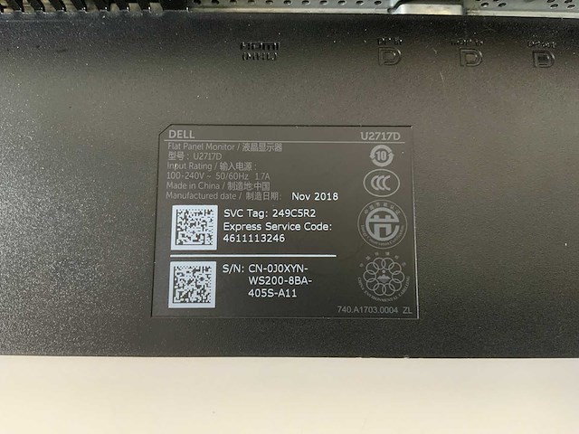 Dell (u2717d) 27", 2560x1440 (qhd) ips monitor - afbeelding 6 van  6