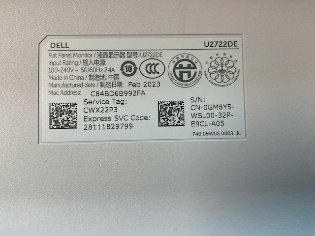 Dell (u2722de) 27”, 2560x1440 (qhd) ips monitor - afbeelding 6 van  6