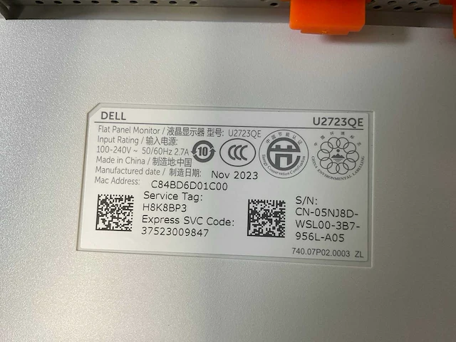 Dell (u2723qe) 27”, 3840x2160 (uhd) ips monitor - afbeelding 6 van  6