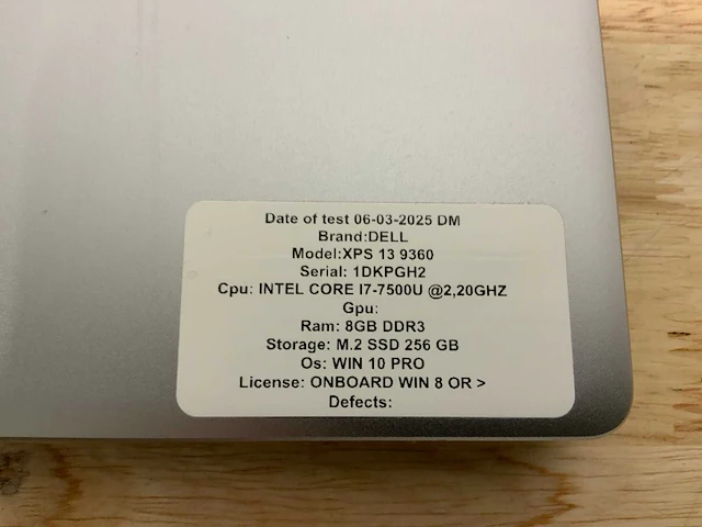 Dell xps 13 9360 laptop - afbeelding 7 van  8