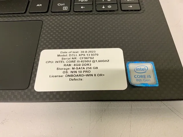 Dell xps 13 9370 laptop - afbeelding 9 van  9