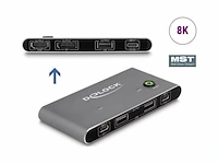 Delock usb-c kvm-switch naar hdmi en displayport 8k mst antraciet - afbeelding 1 van  1