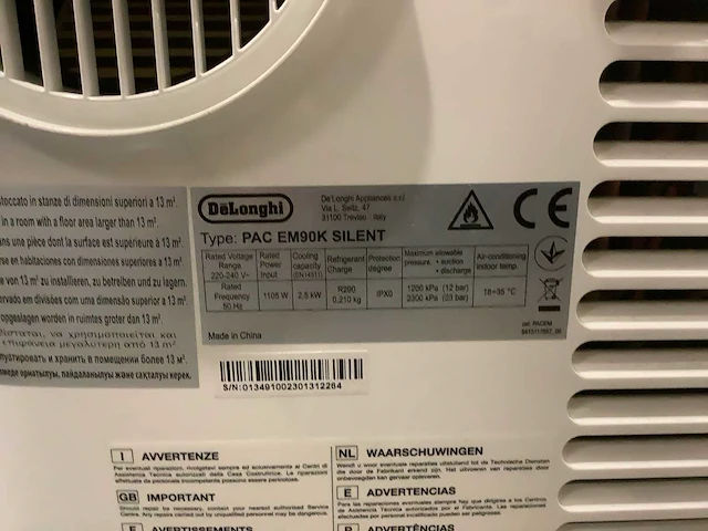 De'longhi - pinguino - pac em90 - mobiele airco - afbeelding 7 van  7