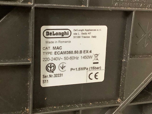 De'longhi dinamica ecam350.50.b volautomatische espressomachine - afbeelding 5 van  5