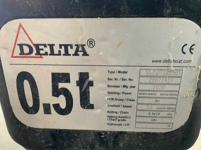 Delta 500kg elektrische kettingtakel - afbeelding 5 van  5