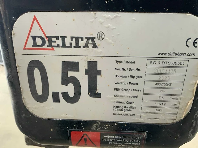 Delta 500kg elektrische kettingtakel - afbeelding 5 van  5