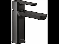 Delta faucet moderne badkamerkraan met een gat afvoermontage 1,0 gpm zwart - afbeelding 1 van  4