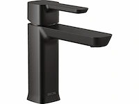 Delta faucet moderne badkamerkraan met een gat zwarte badkamerkraan afvoermontage 10 gpm zwart - afbeelding 1 van  4