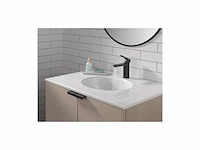 Delta faucet moderne badkamerkraan met een gat zwarte badkamerkraan afvoermontage 10 gpm zwart - afbeelding 2 van  4