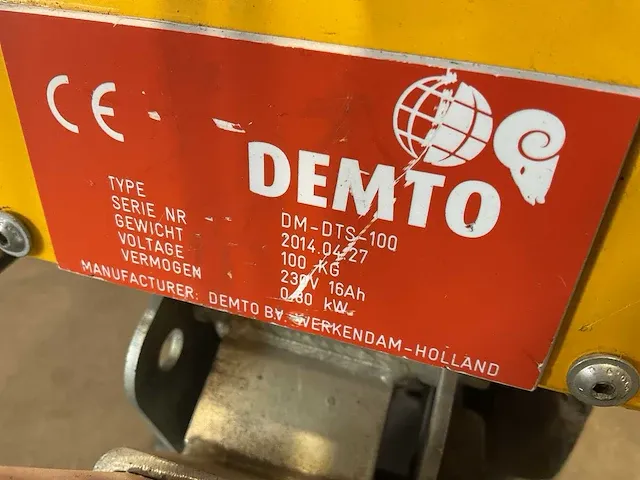 Demto dm-dts-100 tapijtstripper hydraulisch - afbeelding 3 van  3