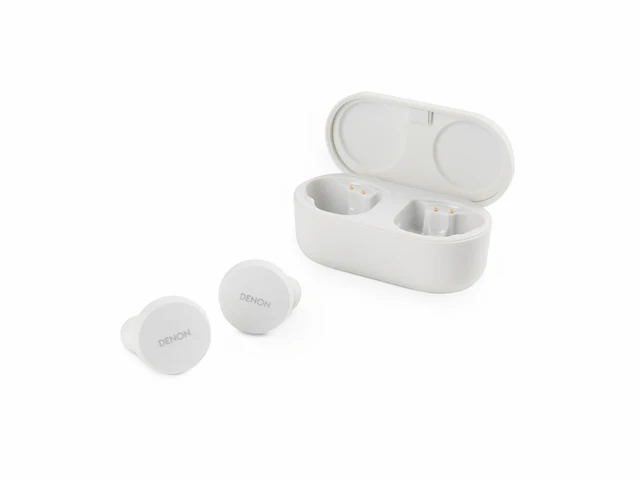 Denon perl earbuds draadloze oordopjes met gepersonaliseerd klankprofiel waterbestendig wit - afbeelding 1 van  5