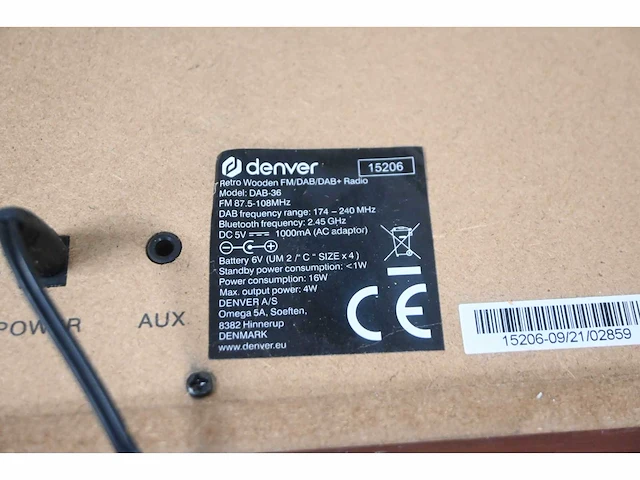 Denver dab-36 digitale radio - afbeelding 3 van  3