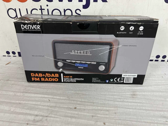 Denver dab18 dab radio bruin - afbeelding 2 van  2