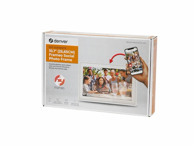 Denver digitale fotolijst 10.1 inch hd frameo app fotokader wifi ips touchscreen 16gb wit - afbeelding 3 van  4