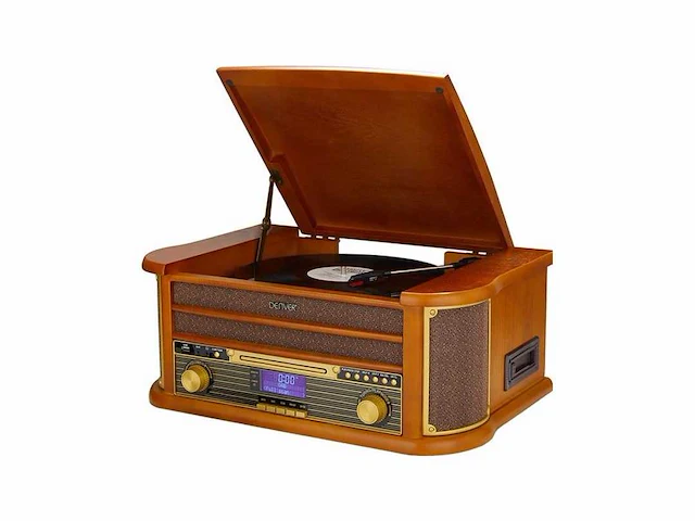 Denver retro platenspeler - mrd51 - hout - afbeelding 1 van  4