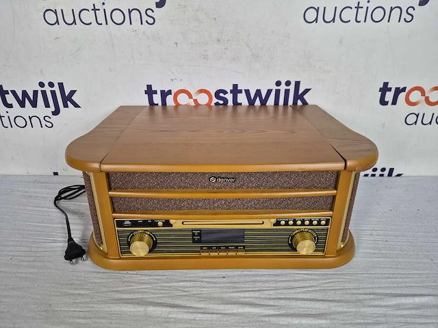 Denver retro platenspeler - mrd51 - hout - afbeelding 2 van  4