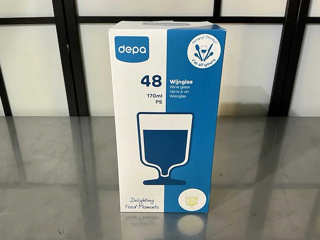 Depa - 170 ml ps - doos disposable wijnglazen (32x) - afbeelding 1 van  2