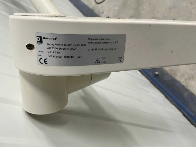 Derungs medical lighting - spring balanced arm iris 65 c+w - onderzoekslamp - afbeelding 5 van  5