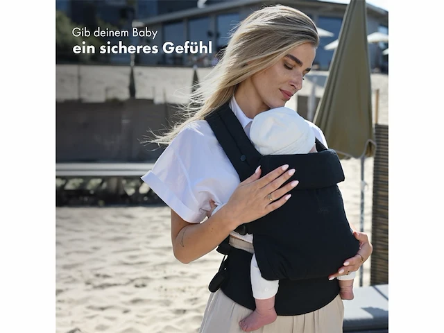 Deryan amora draagzak baby draagzak ergonomisch zwart - afbeelding 2 van  4
