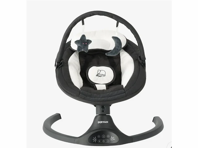 Deryan baby elektrische wipstoel schommelstoel bluetoothfunctiespeaker en afstandsbediening zwart - afbeelding 1 van  3