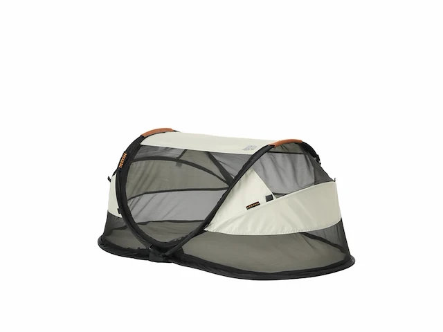 Deryan baby luxe campingbedje inclusief zelfopblaasbare matras inclusief leren handvatten ivory - afbeelding 2 van  3