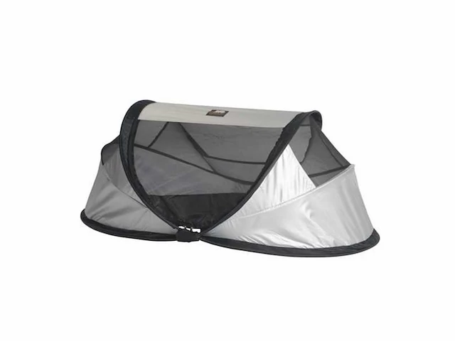 Deryan baby luxe reisbed met matras vanaf de geboorte tot 2,5 jaar incl.klamboe & reistas zilver - afbeelding 1 van  3