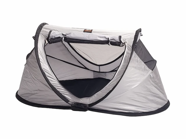 Deryan baby luxe reisbed met matras vanaf de geboorte tot 2,5 jaar incl.klamboe & reistas zilver - afbeelding 2 van  3