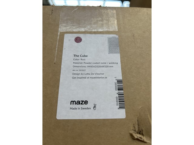 Design bijzettafel maze, the cube, rust - afbeelding 3 van  3
