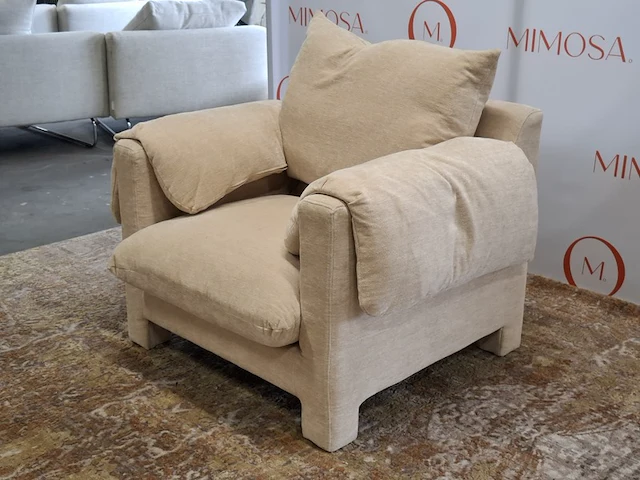 Design fauteuil lemon , la plume armchair, fabtic dedar belsuede - afbeelding 3 van  9